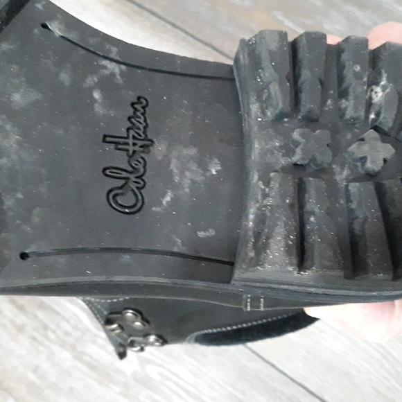 Cole Haan black leather red lace boots. Size 10 - Picture 8 of 11